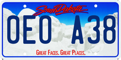 SD license plate 0EOA38