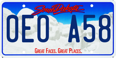 SD license plate 0EOA58