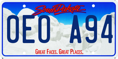 SD license plate 0EOA94