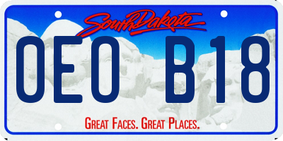 SD license plate 0EOB18