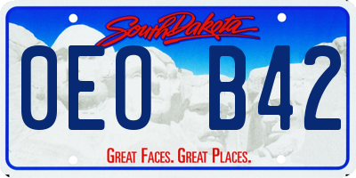 SD license plate 0EOB42