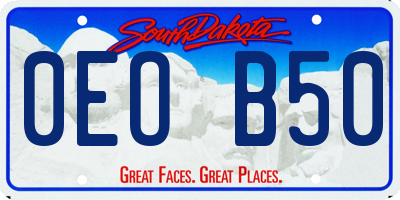SD license plate 0EOB50