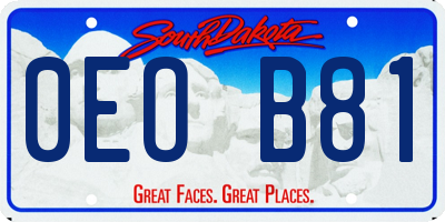 SD license plate 0EOB81