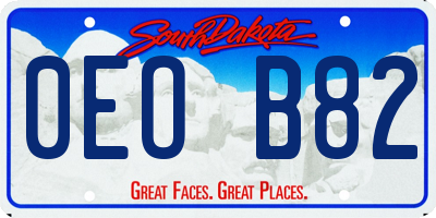SD license plate 0EOB82