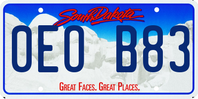 SD license plate 0EOB83