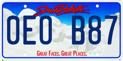 SD license plate 0EOB87