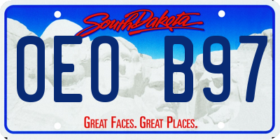 SD license plate 0EOB97