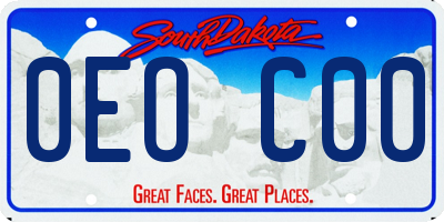 SD license plate 0EOC00