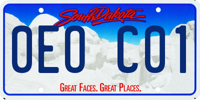 SD license plate 0EOC01