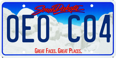 SD license plate 0EOC04