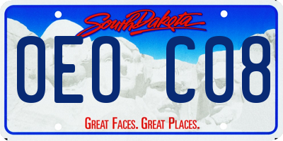 SD license plate 0EOC08