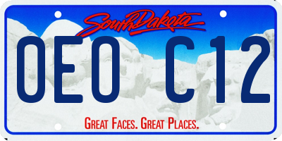 SD license plate 0EOC12