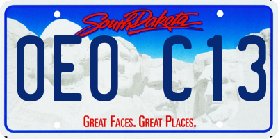 SD license plate 0EOC13