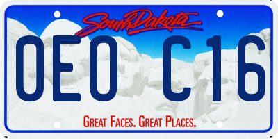SD license plate 0EOC16