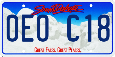 SD license plate 0EOC18