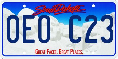SD license plate 0EOC23