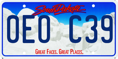 SD license plate 0EOC39