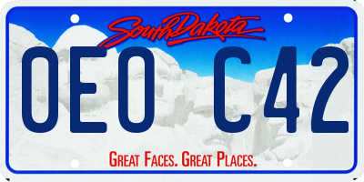 SD license plate 0EOC42