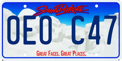 SD license plate 0EOC47