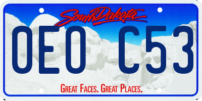 SD license plate 0EOC53