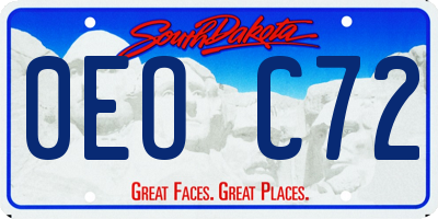 SD license plate 0EOC72