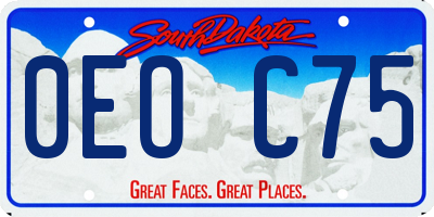 SD license plate 0EOC75