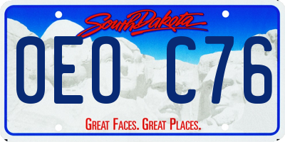 SD license plate 0EOC76