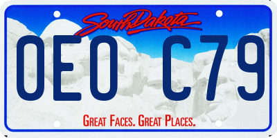 SD license plate 0EOC79