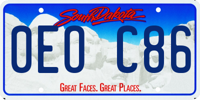 SD license plate 0EOC86
