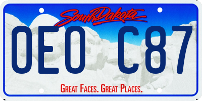 SD license plate 0EOC87