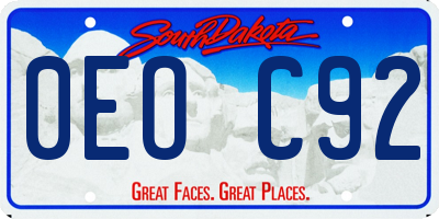 SD license plate 0EOC92