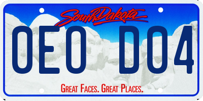 SD license plate 0EOD04