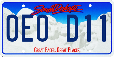 SD license plate 0EOD11
