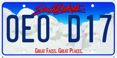 SD license plate 0EOD17