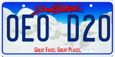 SD license plate 0EOD20