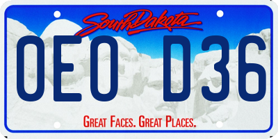 SD license plate 0EOD36