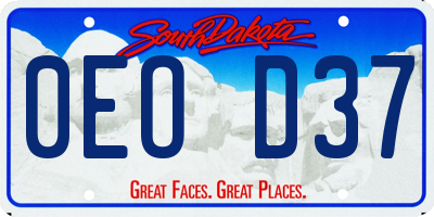 SD license plate 0EOD37