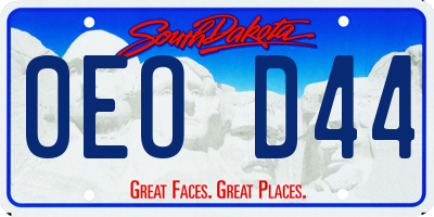 SD license plate 0EOD44