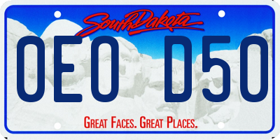 SD license plate 0EOD50