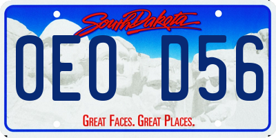 SD license plate 0EOD56