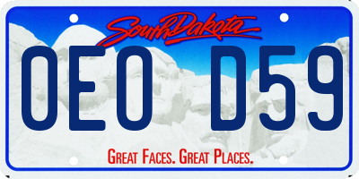 SD license plate 0EOD59
