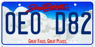 SD license plate 0EOD82