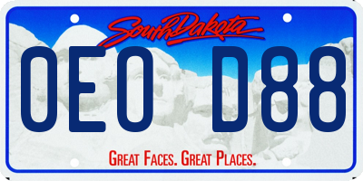 SD license plate 0EOD88