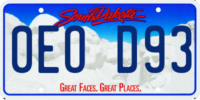 SD license plate 0EOD93