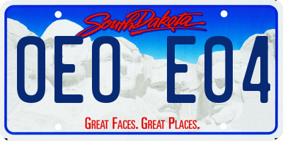 SD license plate 0EOE04