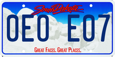 SD license plate 0EOE07