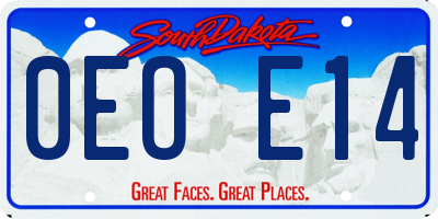 SD license plate 0EOE14