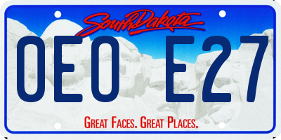 SD license plate 0EOE27