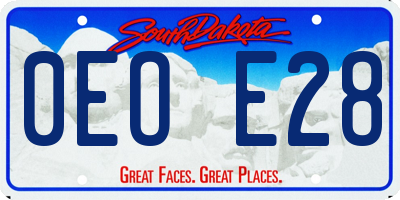 SD license plate 0EOE28