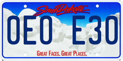 SD license plate 0EOE30